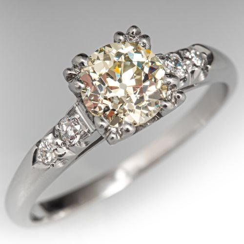 Antique Circa 1903s Old Euro Diamond Engagement Ring Platinum .91Ct O-P/SI1