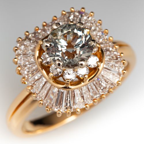 Montana Sapphire & Diamond Ballerina Ring 18K Yellow Gold