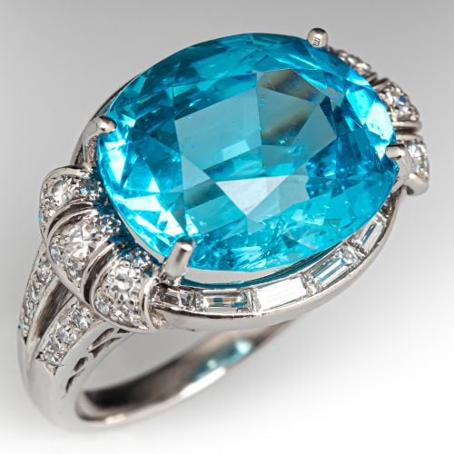 Breathtaking Apatite & Diamond Ring Platinum