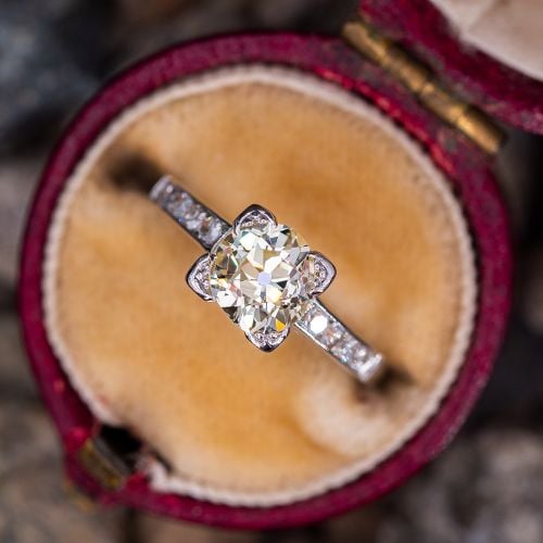 Old Mine Cut Diamond Vintage Engagement Ring .82ct S-T/SI1