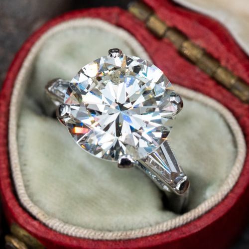 5 Carat Round Cut Diamond Engagement Ring 5.35ct K/SI2 GIA