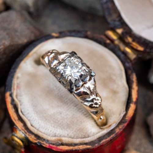 Beautiful Vintage Diamond Engagement Ring 14K Yellow Gold