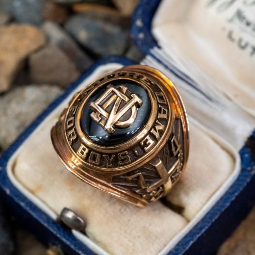 1974 Notre Dame College for Boys Class Ring Yellow Gold