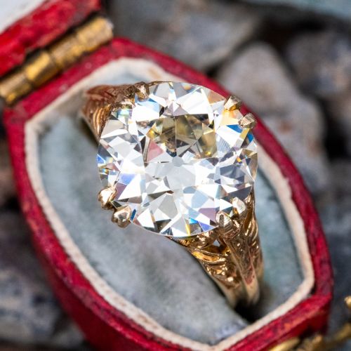 1920's 4 Carat Old European Cut Diamond Engagement Ring 4.20ct W-X/VS2 GIA