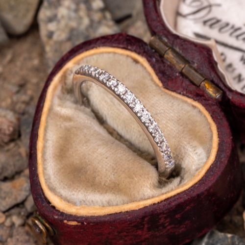 Sparkling Diamond Wedding Band Ring 14K White Gold