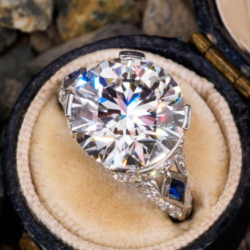 6.78Ct Lab Grown Diamond in Detailed Platinum Filigree Diamond Mounting