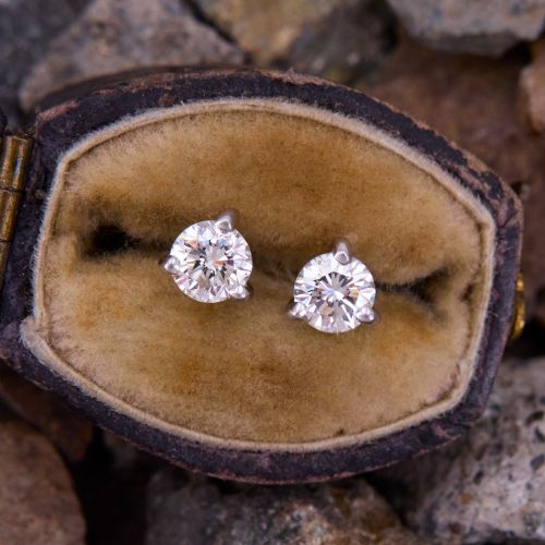 Martini Set Diamond Stud Earrings Platinum 
