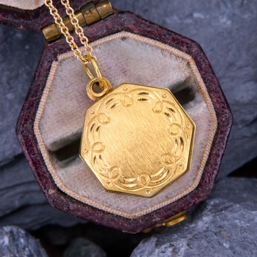 Petite Slide Locket Pendant Necklace 14K Yellow Gold