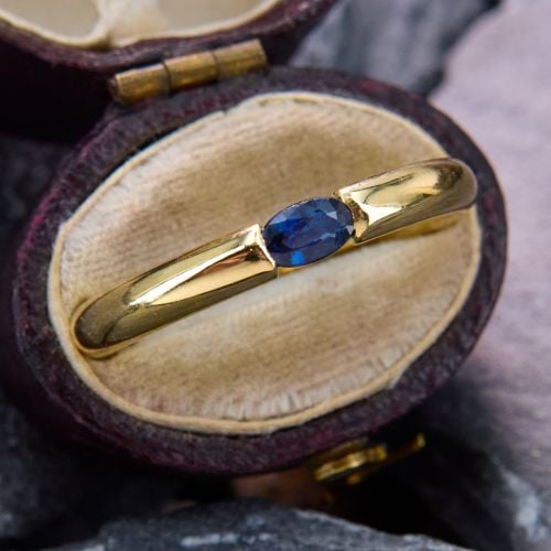 Streamlined Sapphire Band Ring 18K Yellow Gold
