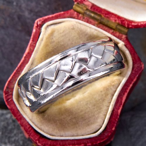 Braided Motif Scott Kay Wedding Band Ring Platinum, Size 10.75