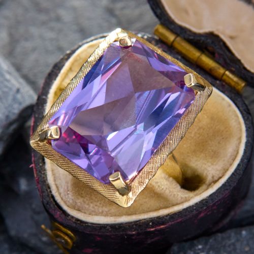 Substantial Lab Grown Color Change Sapphire Ring