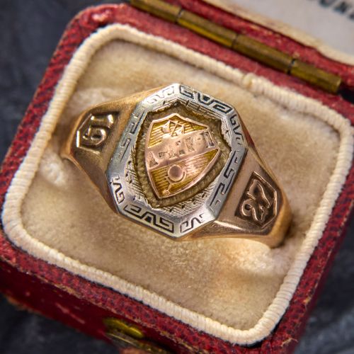 Vintage 1927 Class Ring Rose Gold