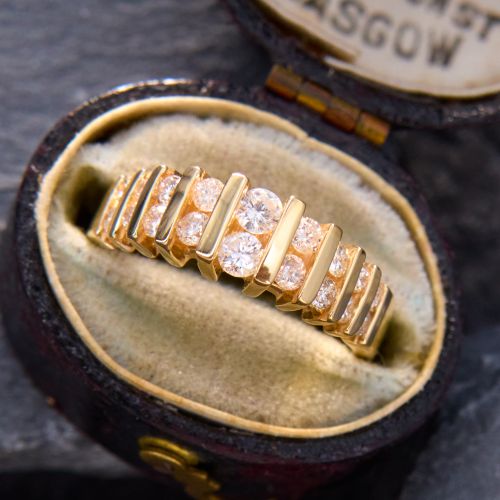 Architectural Rooftop Diamond Ring 14K Yellow Gold