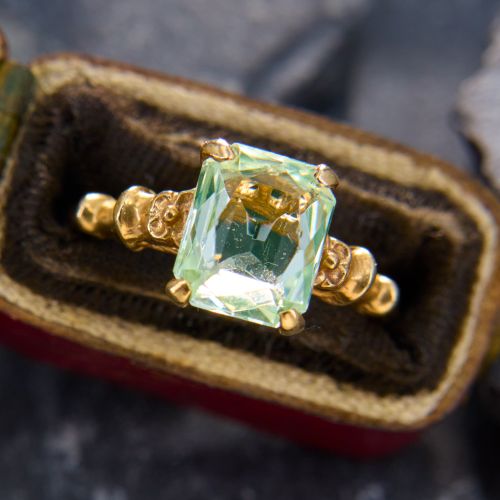 Circa 1940s Lab Created Spinel Ring Yellow Gold