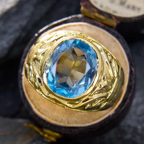 Saturated Lab Spinel Ring 18K Yellow Gold