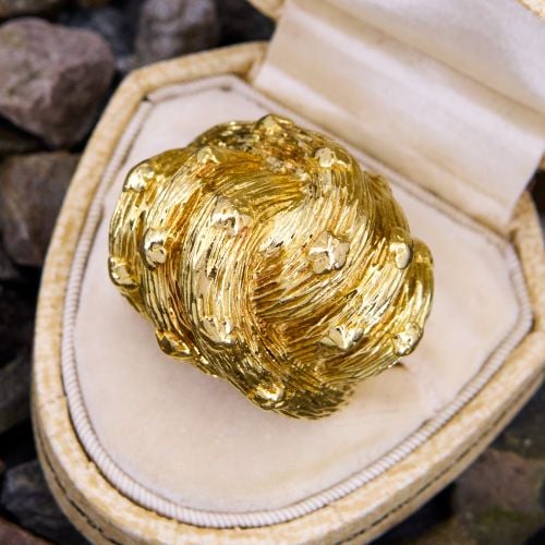 Textured Gold Knot Cocktail Ring 18K Yellow Gold