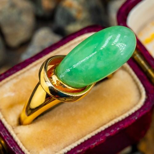 Vintage Jade Ring 14K Yellow Gold