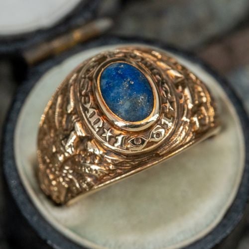 1961 West Point Military Academy Lapis Ring 14K Gold
