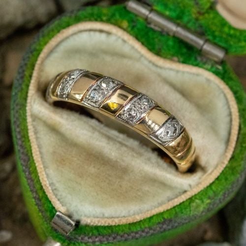 Detailed Diamond Band Ring 14K Yellow Gold