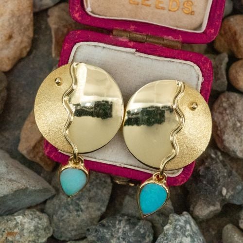 Australian Opal Earrings 18K Yellow Gold