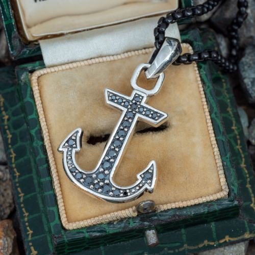 David Yurman Maritime Anchor Amulet Necklace Sterling Silver