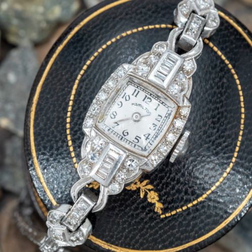 Antique Diamond Ladies Wrist Watch Platinum