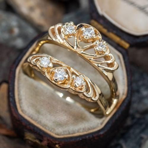 Pretty Diamond Ring Guard 14K Yellow Gold