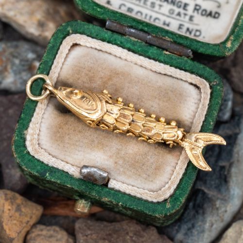 Kinetic Fish Pendant Pendant or Bracelet Charm 14K Yellow Gold