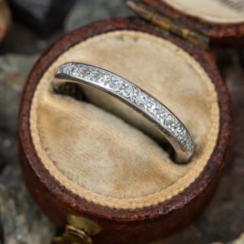 Vintage Diamond Eternity Wedding Band Ring Platinum