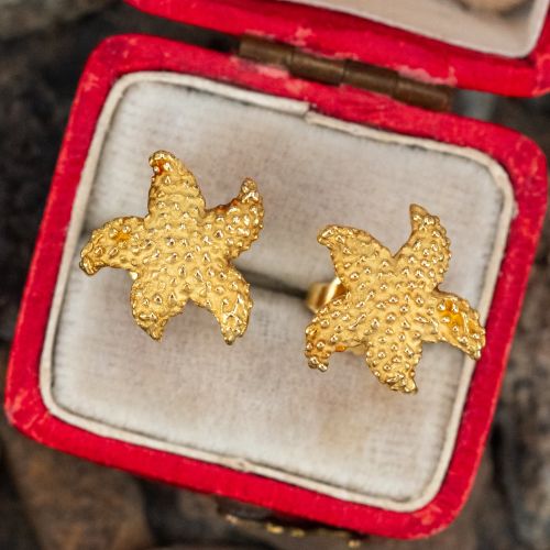 Tiffany & Co. Starfish Stud Earrings 18K Yellow Gold