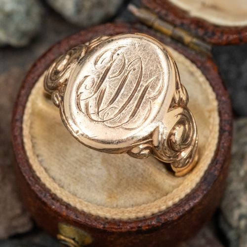 Circa Late Victorian Signet Ring Yellow Gold