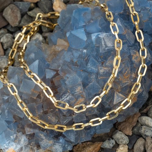 29" Modern Paperclip Chain Necklace 14K Yellow Gold