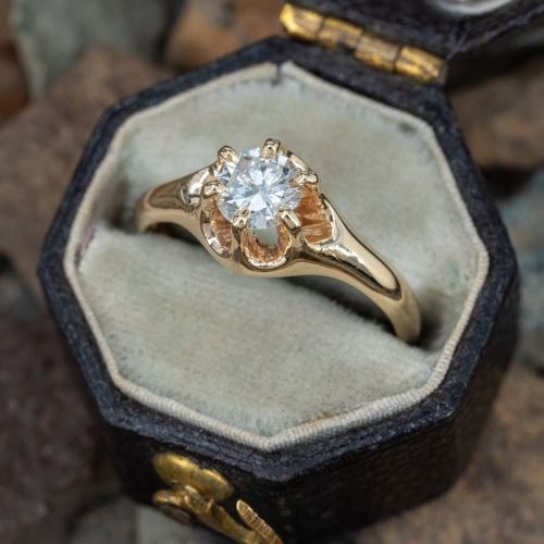 Vintage 6-Prong Diamond Engagement Ring 14K Yellow Gold