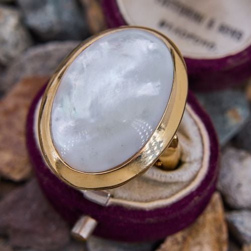 Versatile Mother of Pearl Cocktail Ring 14K Yellow Gold