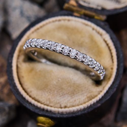 Diamond Wedding Band Ring 14K White Gold