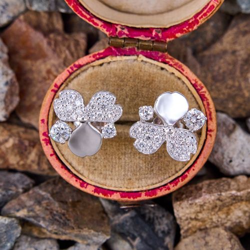 Tiffany & Co. Diamond Paper Flowers Cluster Earrings Platinum
