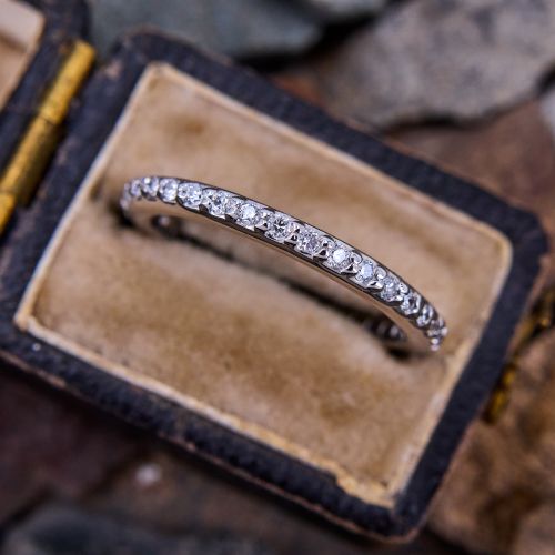 Diamond Eternity Band Ring 14K White Gold, Size 6.25