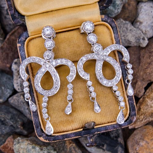 Diamond Chandelier Earrings 18K White Gold