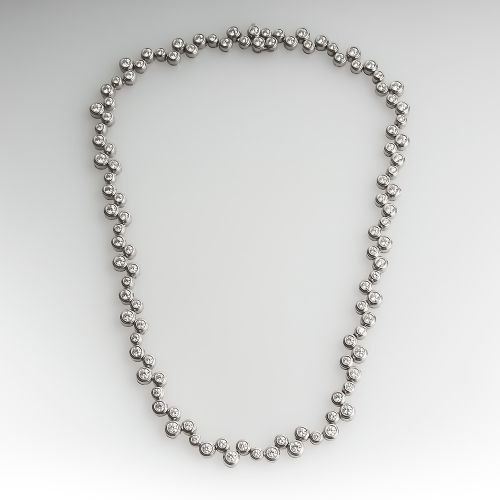 Tiffany & Co. Diamond Bubbles Necklace Platinum 15.5"
