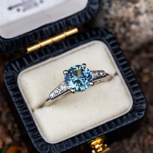 @EraGem Instagram Giveaway - No Heat Blue Green Sapphire Engagement Ring