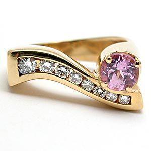 Natural Pink Sapphire & Diamond Ring 14K Gold - Seattle FORCE Raffle