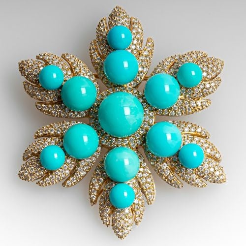 LeVian Turquoise Brooch