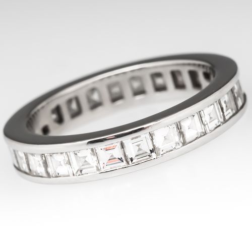 Tiffany & Co Channel Set Band Ring Eternity Diamond Solid Platinum