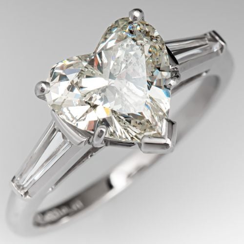 2 Carat Heart Cut Diamond Engagement Ring 2.01ct N/I2 GIA