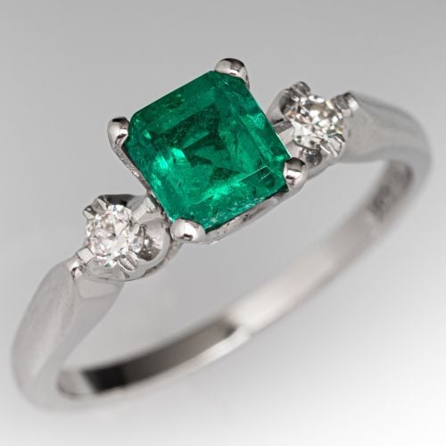 Emerald Cut Emerald Ring Platinum