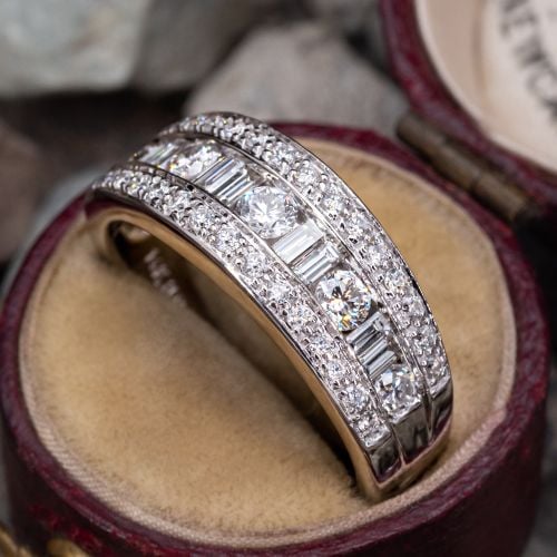 Extra Low Rings Low Profile Diamond Band Ring 14K White Gold