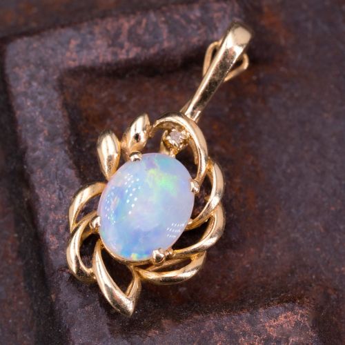 Final Sale: Crystal Opal Enhancer Pendant 14K Yellow Gold