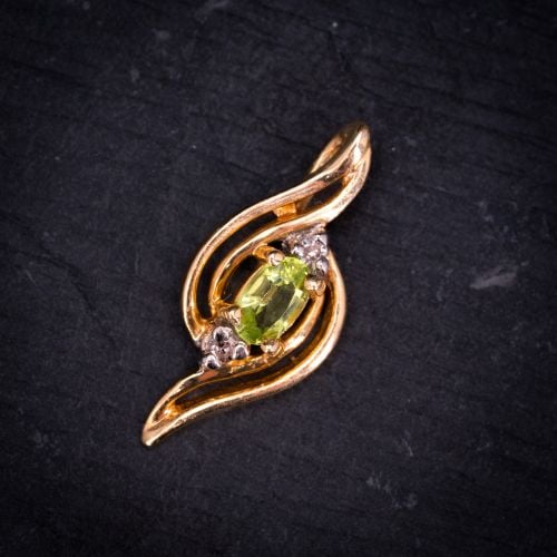 Final Sale: Petite Peridot Flame Pendant 14K Yellow Gold