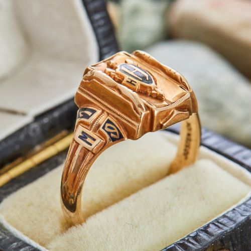 Vintage 1957 Jostens Class Ring Yellow Gold