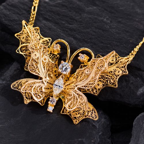 Franklin Mint House of Igor Carl Faberge Butterfly Filigree